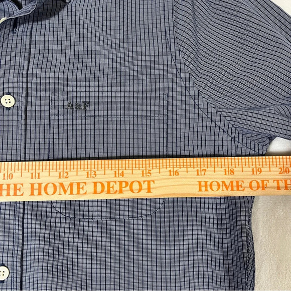 ABERCROMBIE & FITCH Mens Button Down Long Sleeve Muscle Shirt Blue White Small - Picture 8 of 9